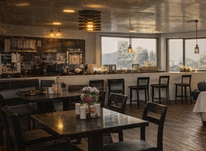 Restaurante del hotel con vista al occidente de Bogotá